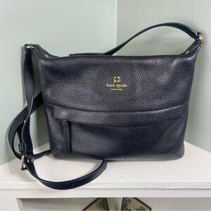 Kate Spade New York Starla Grant Park Pebbled Leather Black Crossbody Bag Purse